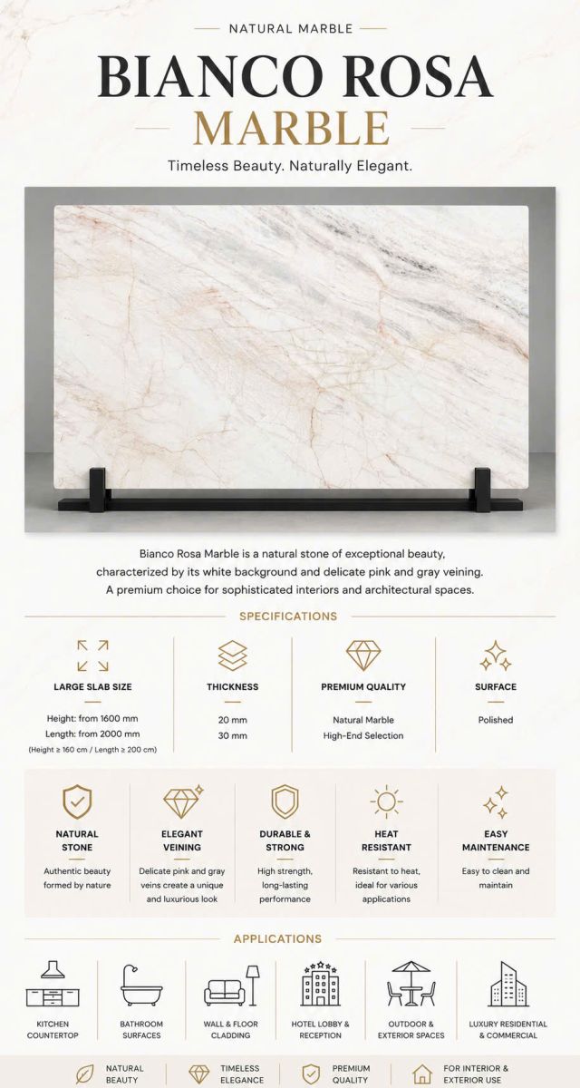 Bianco Rosa | Vietnam Natural Marble Slabs Wholesale & Fabricator,Vietnam fabrication factory, Vietnam Prefabricated Countertops supplier, oem stone countertop factory